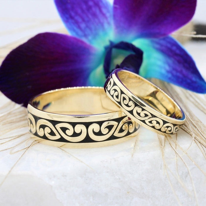 NC32515-1BS - Koru Matching wedding ring set
