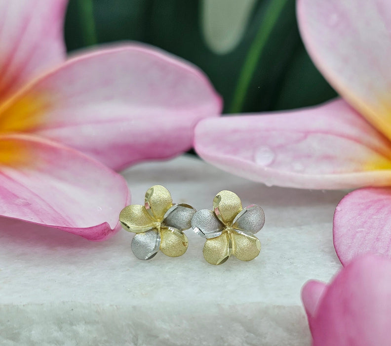 9ct Gold Frangapani Studs