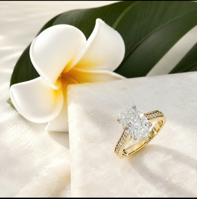 NC5195   2ct Oval Lab Grown Diamond Ring