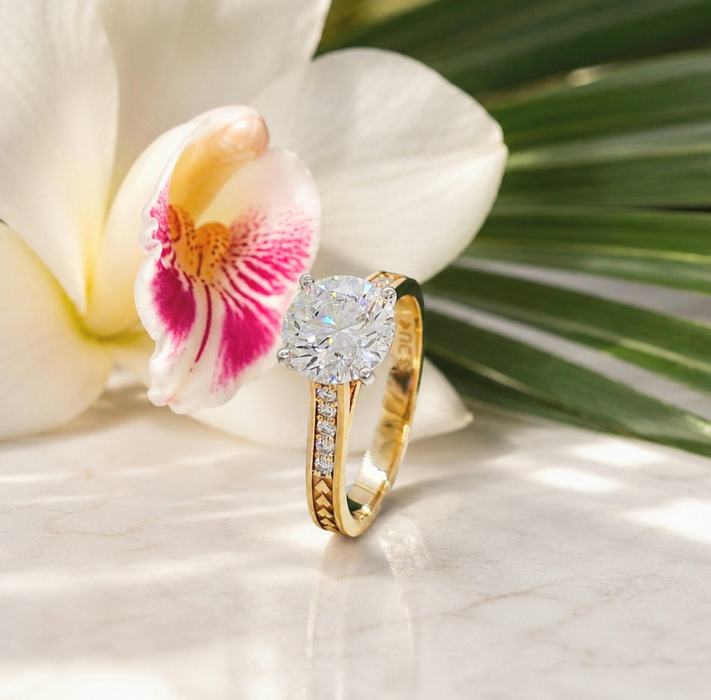 NC5194RD  2ct Round Brilliant cut Lab grown diamond ring