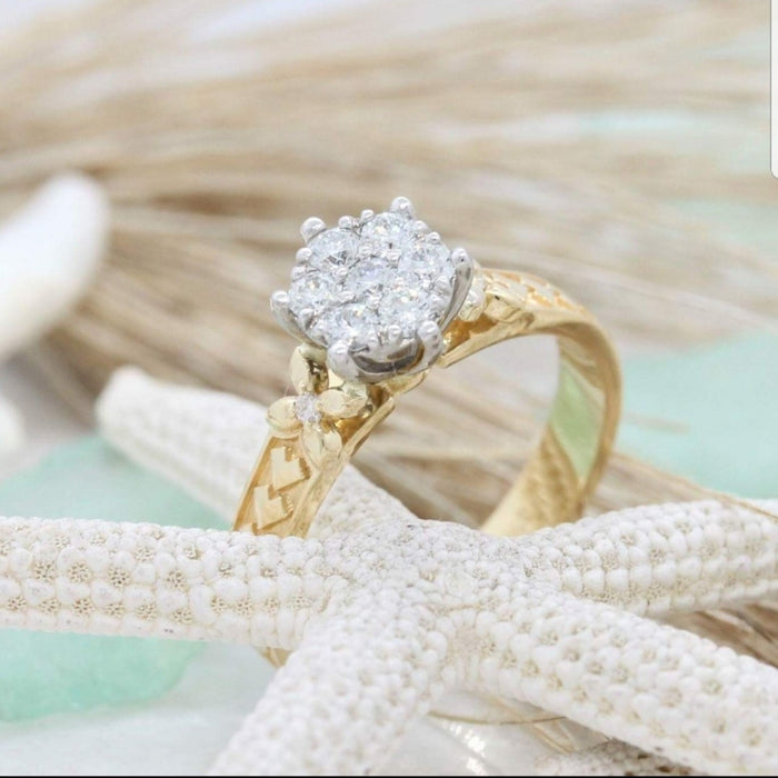 NC049 - Diamond Flower Engagement ring