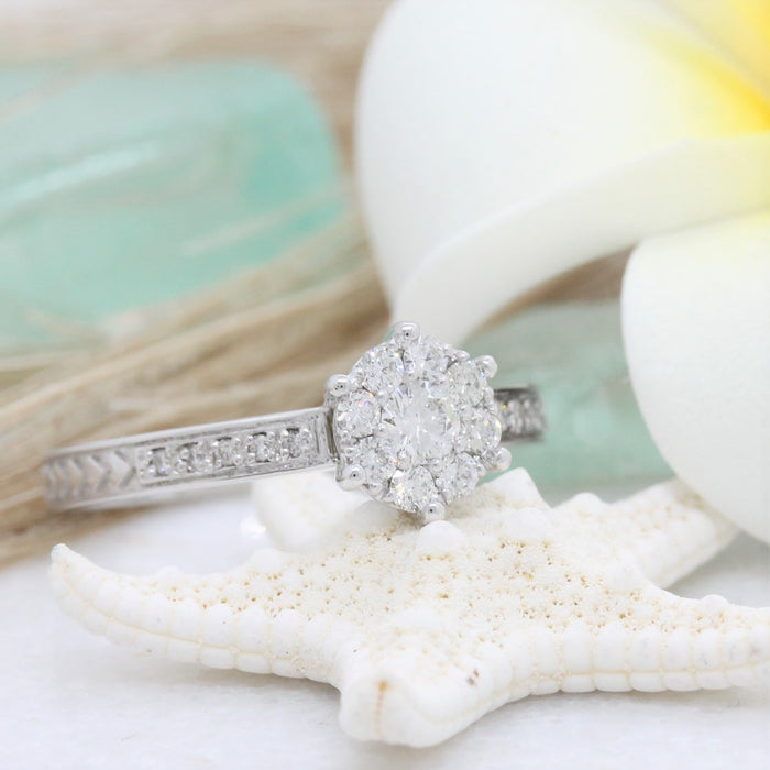 NC060E - Fine Spear Engagement ring