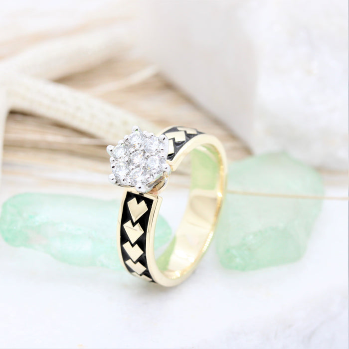 NC046L - Diamond Spear Engagement ring